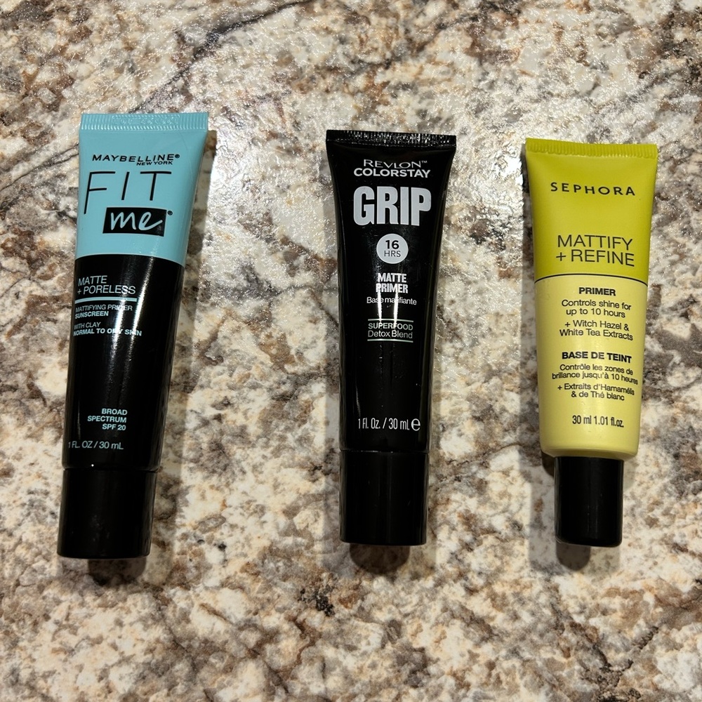Lot of 3 Makeup Primers - Maybelline. Sephora, Revlon